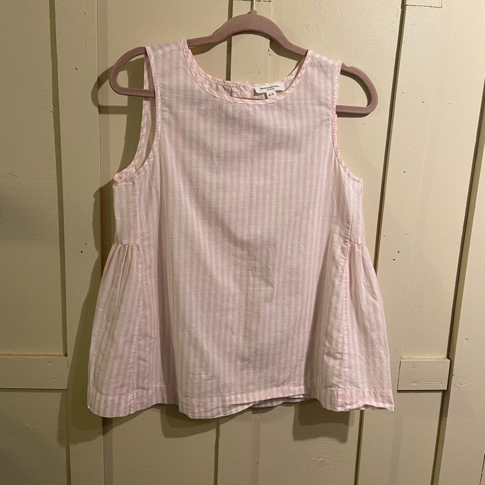 Beachlunchlounge cotton pink/white stripe tank size small